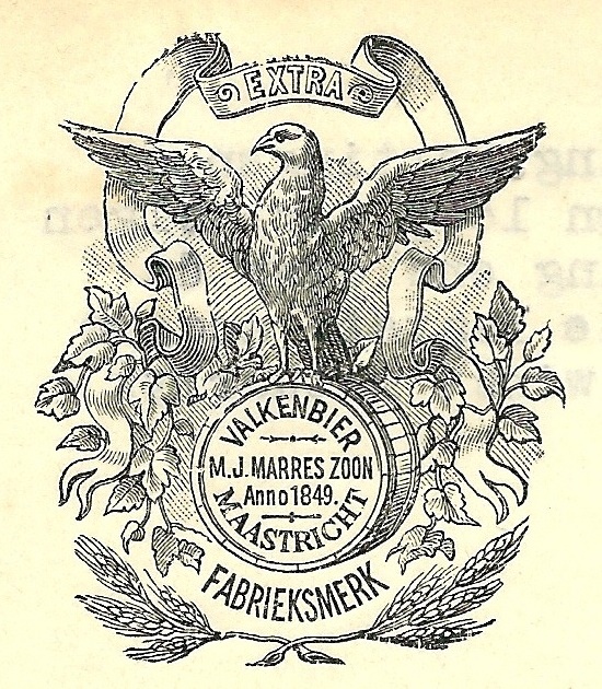 Fabrieksmerk Marres bier Maastricht 1849